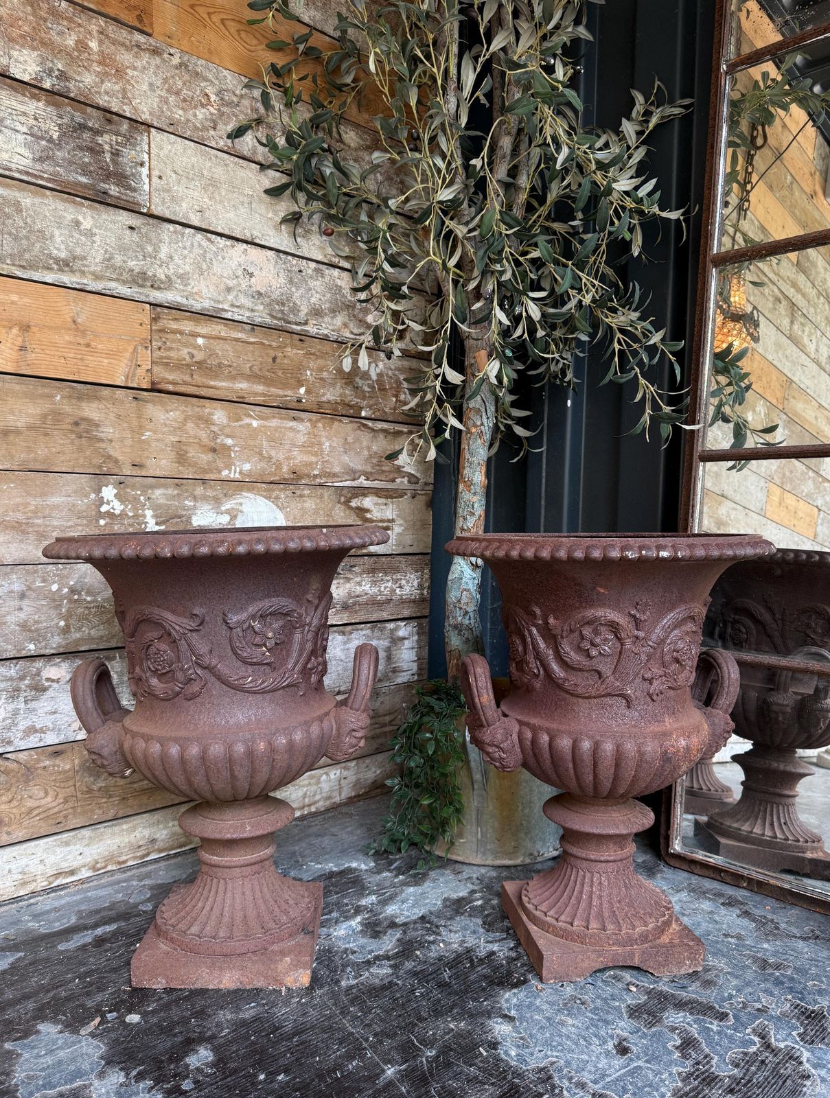 19th Century Cast Iron French Neoclassical Urns photo buy