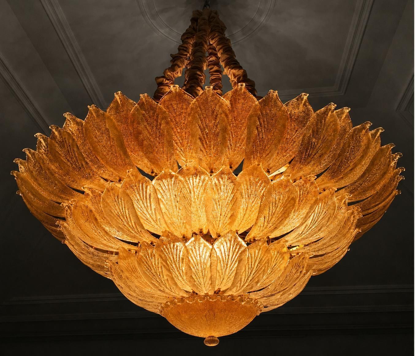 Spectacular Venetian Murano Ceiling Light photo vintage