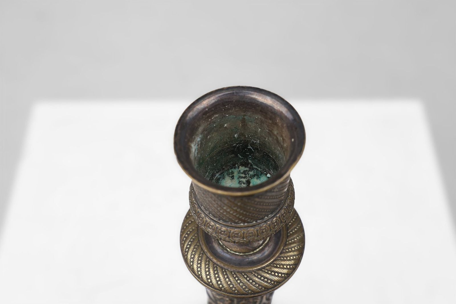 Large French Silvered Copper Candlestick, 1890s photo 872.0