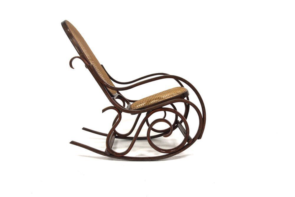 Rocking-chair Fischel en hêtre et cannage, Vienne, Autriche, années 1930 photo furniture