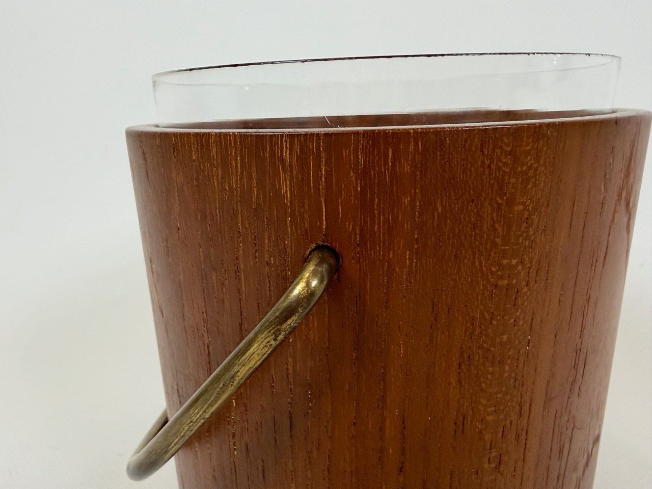Mid Century Modern Danish Teak And Brass Digsmed Ice Bucket, 1960s photo for sale