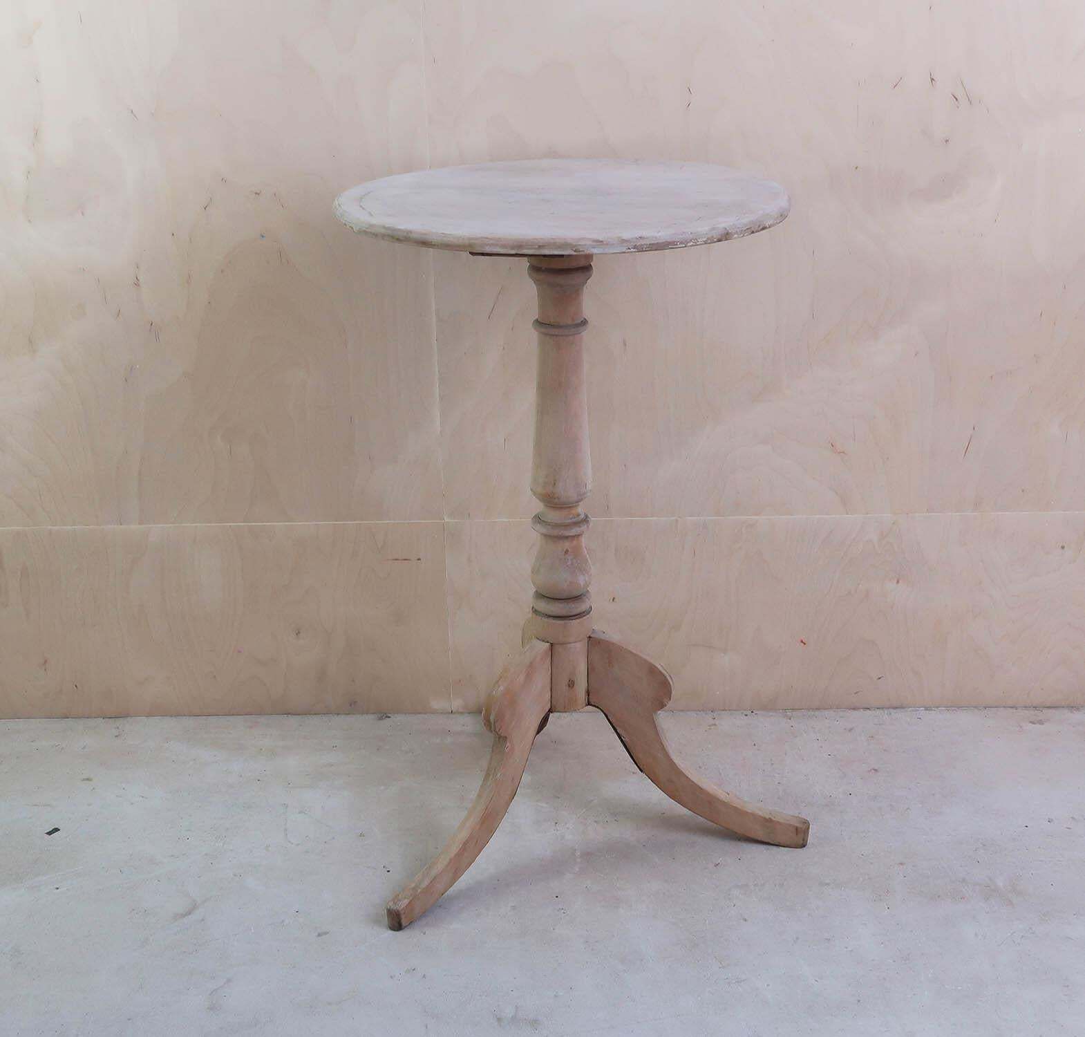 Small Antique Bleached Gustavian Style Round Side Table. English, Circa 1850 photo vinterior