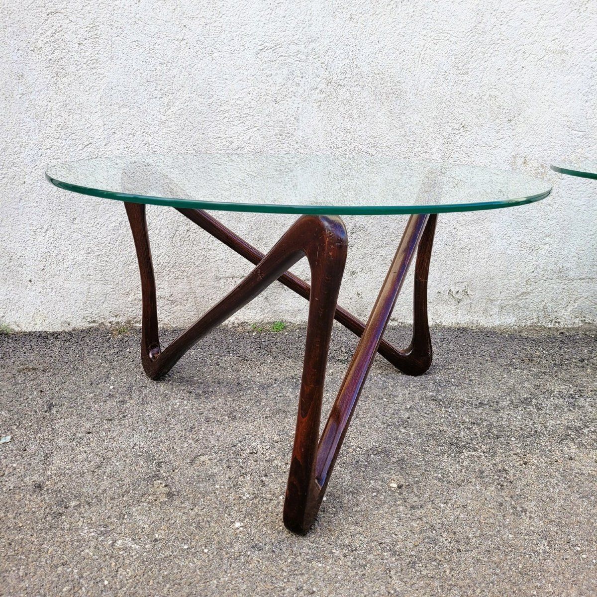 Pair Of Wooden And Glass Coffee Tables, 20th Century Design photo vinterior