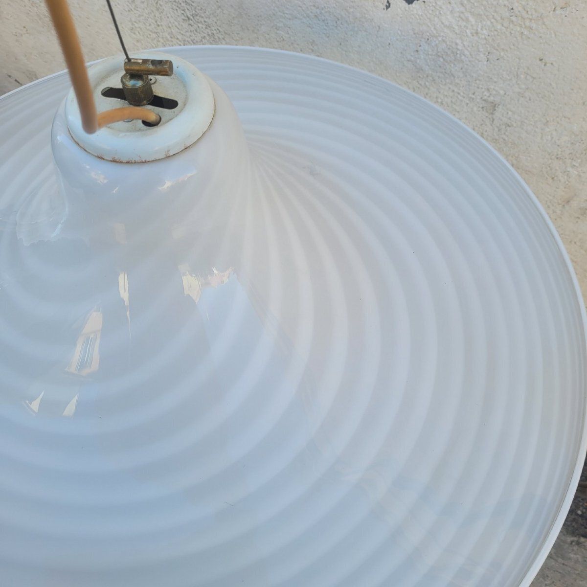 Luminaires Suspension en verre de Murano à spirale, design années 1970 photo