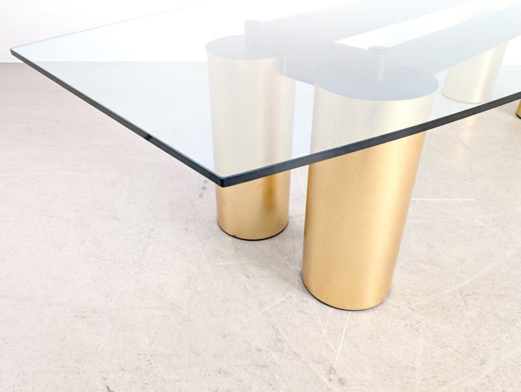 Dining Table Tavolo Serenissimo Acerbis Vignelli Associates Glass 3m photo vintage