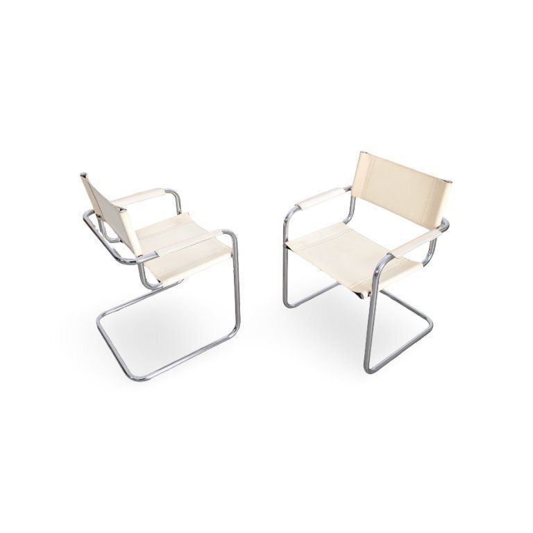 Set Of 2 Bauhaus Cantilever Chairs, Like Mart Stam And Marcel Breuer photo vinterior