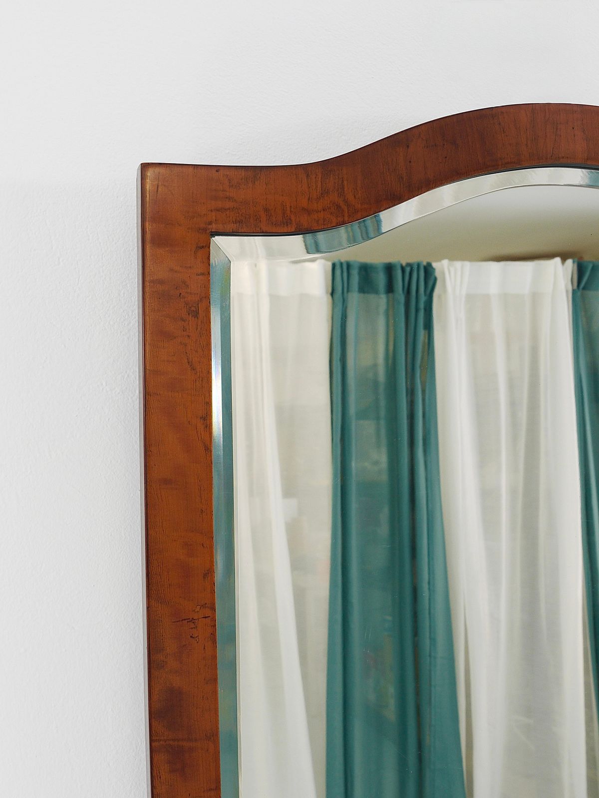 Early Biedermeier Large Antique Pearwood Shield Wall Mirror, Vienna, 1820s photo Home Decor