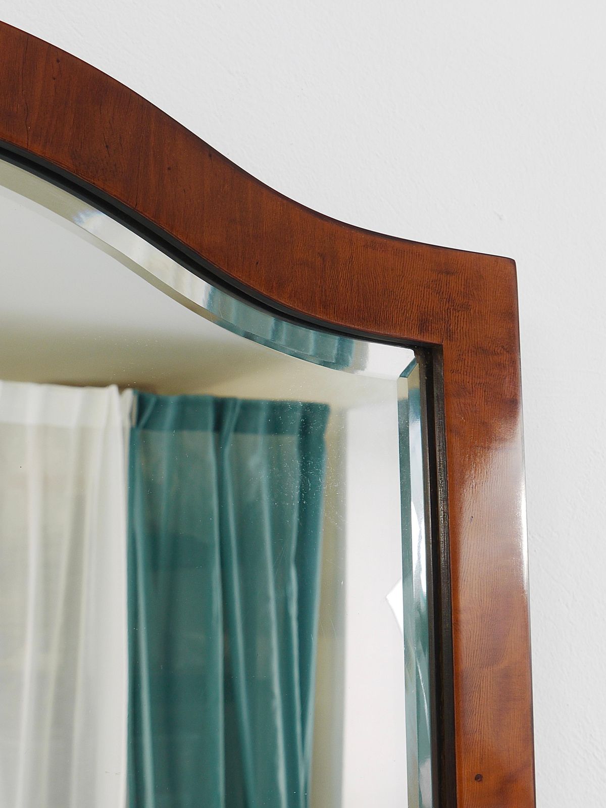 photo for sale Early Biedermeier Large Antique Pearwood Shield Wall Mirror, Vienna, 1820s