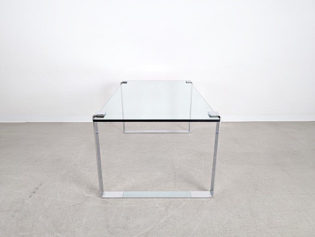 Original Draenert Glass Dining Table, Classic Design, Chrome Finish photo vinterior