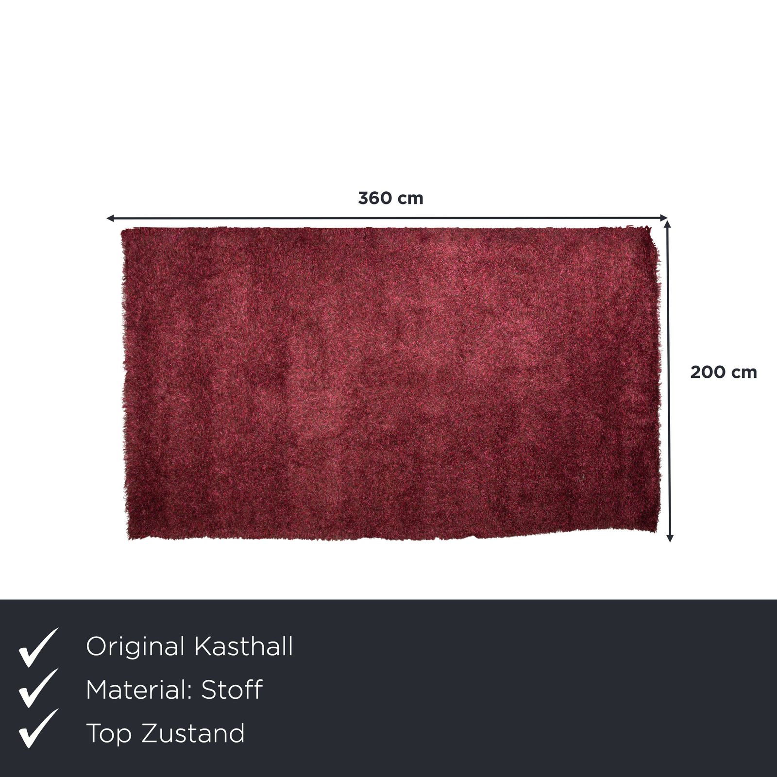 Tapis Kasthall Fogg en lin rouge, 360 x 200 cm photo furniture