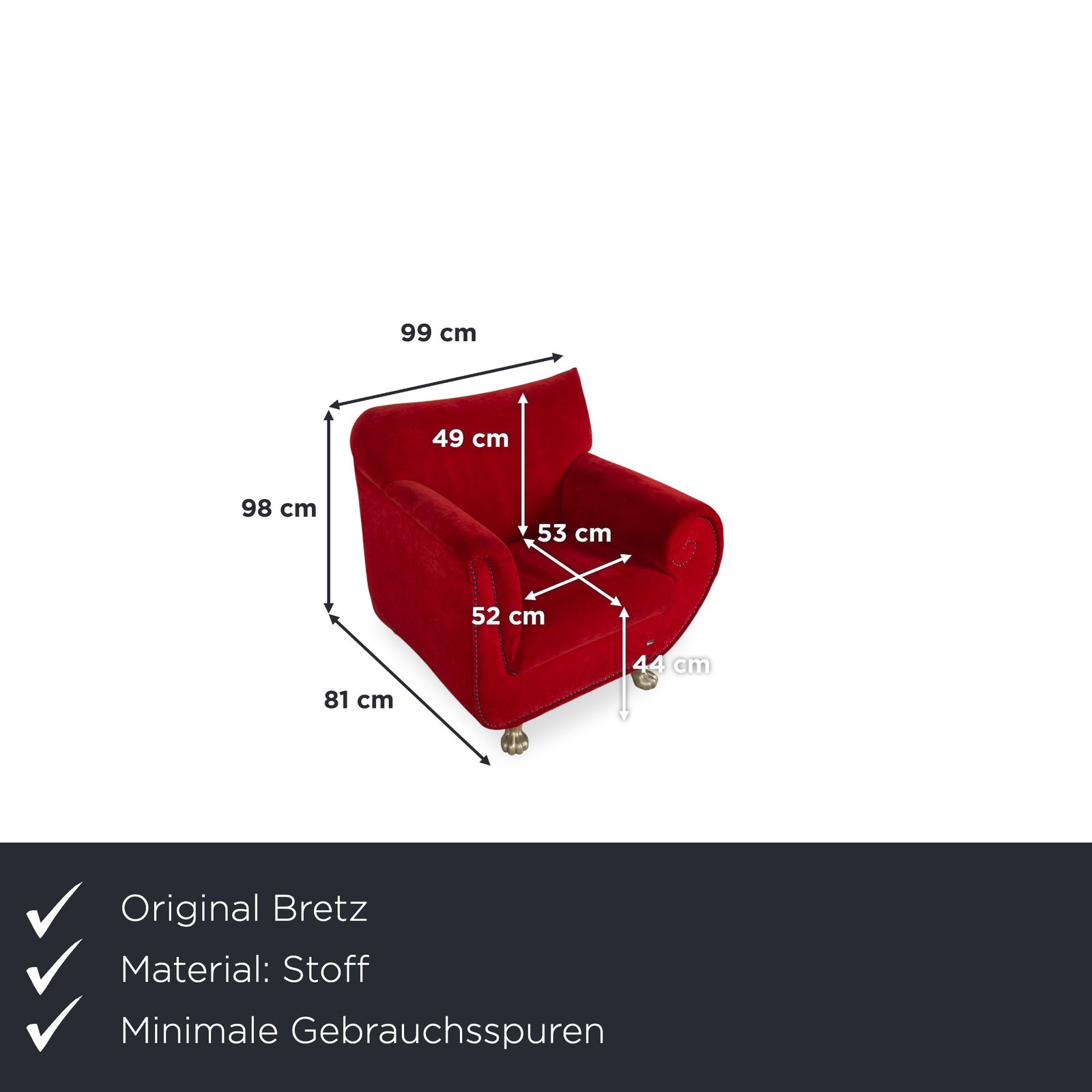Fauteuil Bretz Gaudi en velours rouge et or photo furniture