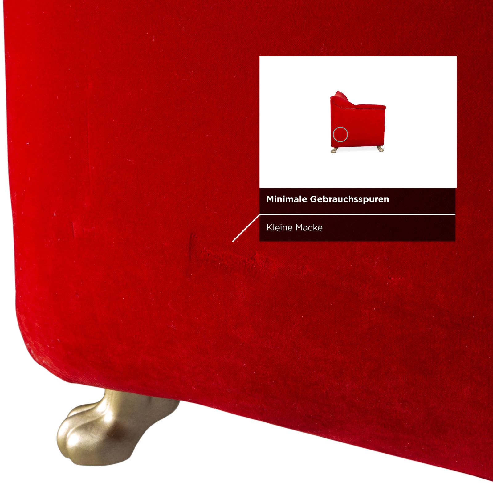 photo furniture Fauteuil Bretz Gaudi en velours rouge et or