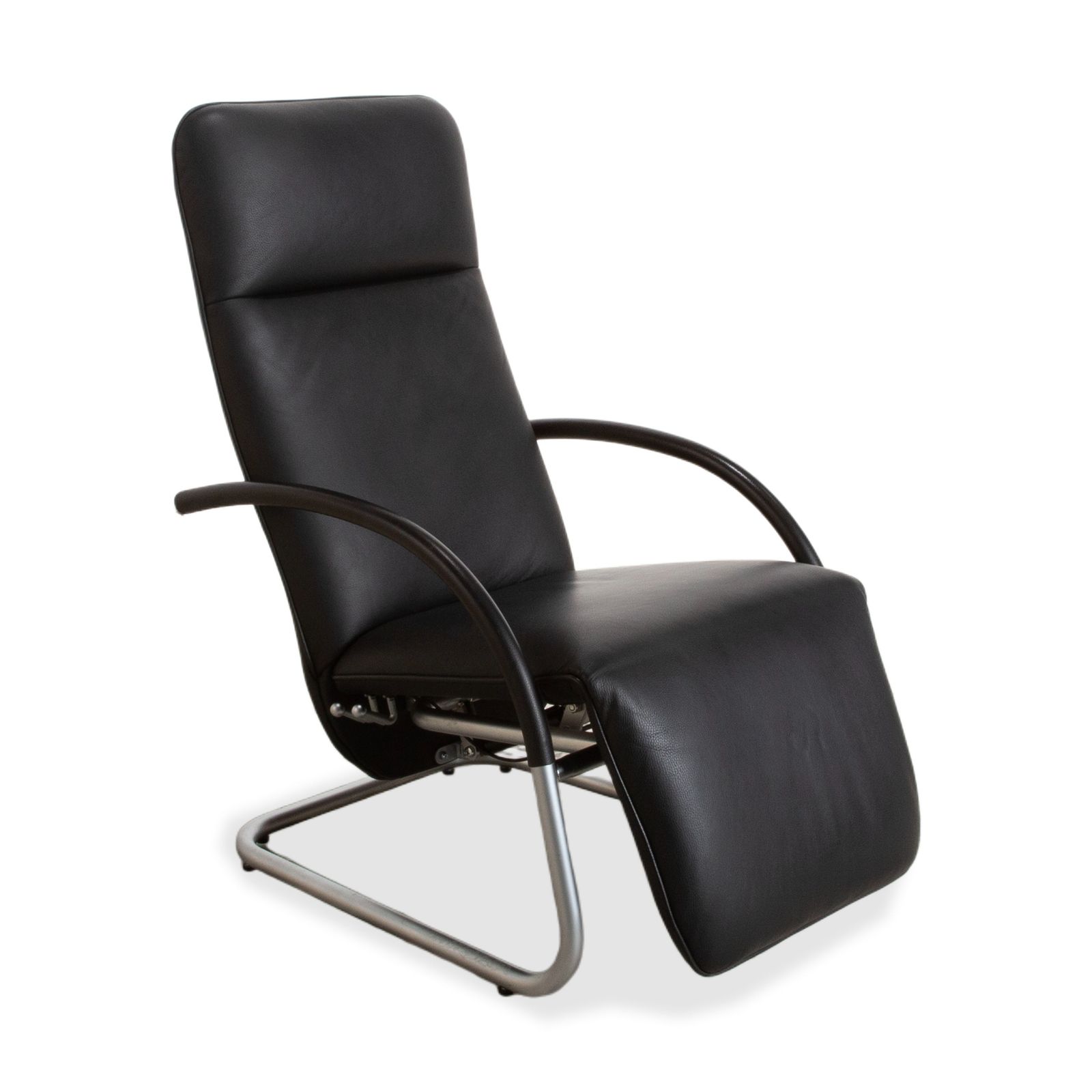 Fauteuil relax Franz Fertig Fino en cuir noir, fonction manuelle d'inclinaison photo for sale