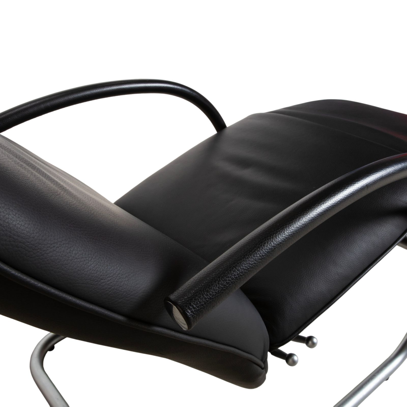 photo furniture Fauteuil relax Franz Fertig Fino en cuir noir, fonction manuelle d'inclinaison