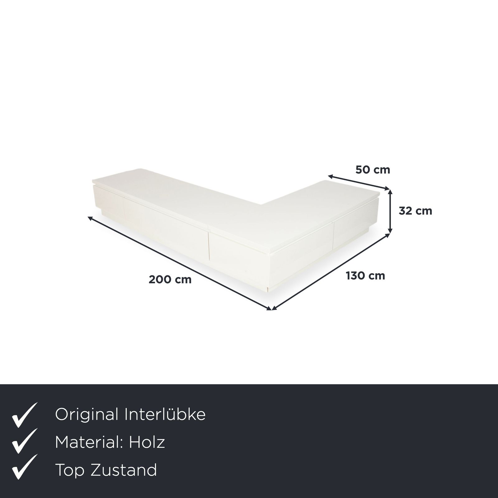 Buffet Interlübke Cube en bois blanc photo furniture