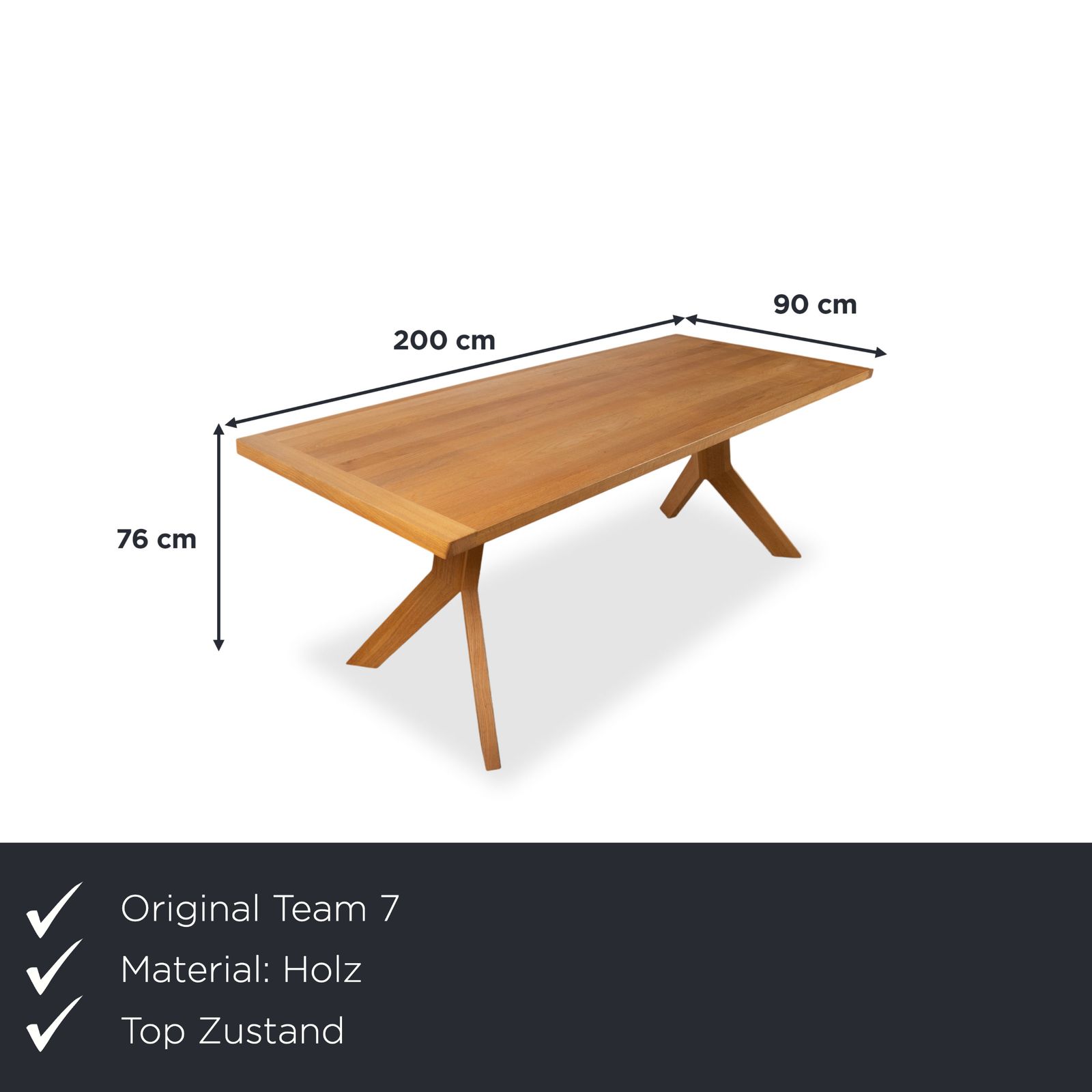 Table à manger Team 7 Yps en bois brun, 200 x 90 cm photo furniture