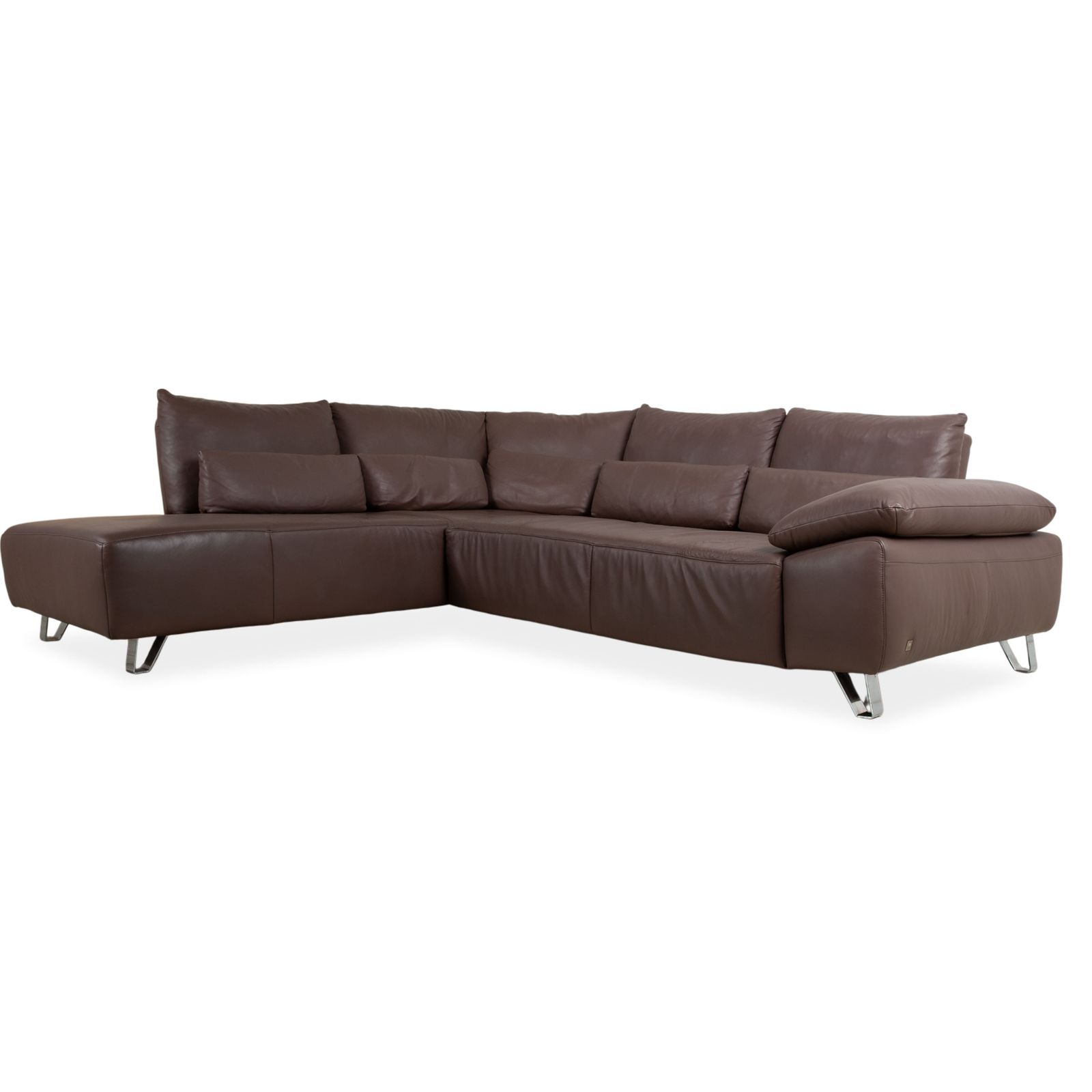 Musterring Mr680 Leather Corner Sofa Brown Manual Function