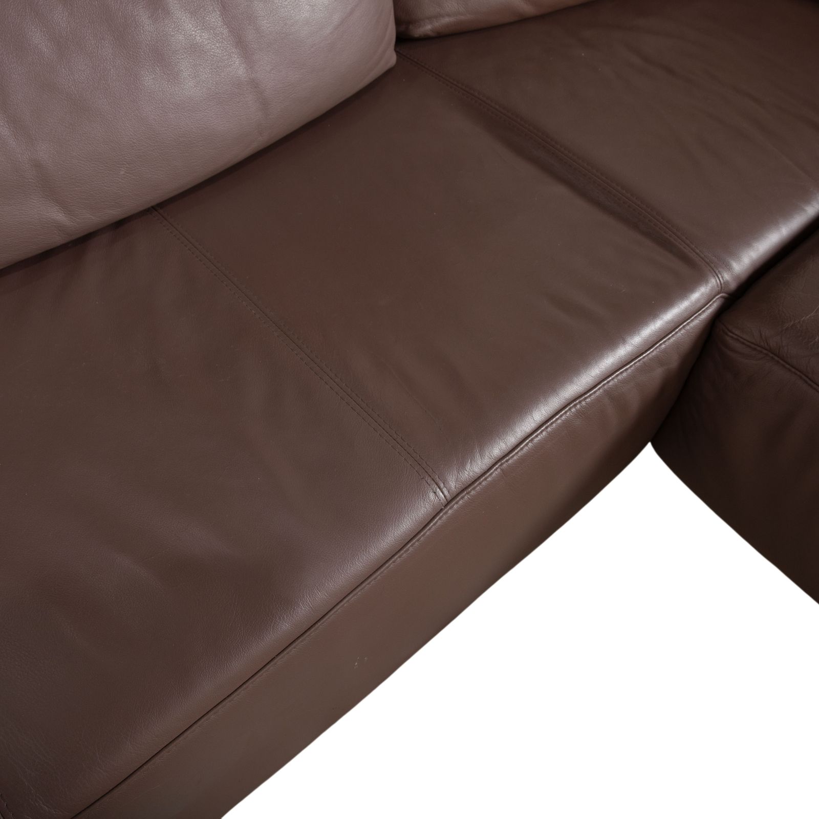 Musterring Mr680 Leather Corner Sofa Brown Manual Function photo Meubels