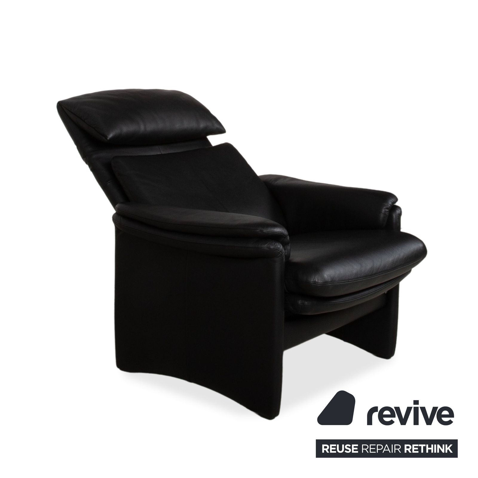 Fauteuil Erpo Lugano en cuir noir, fonction manuelle photo Mobilier