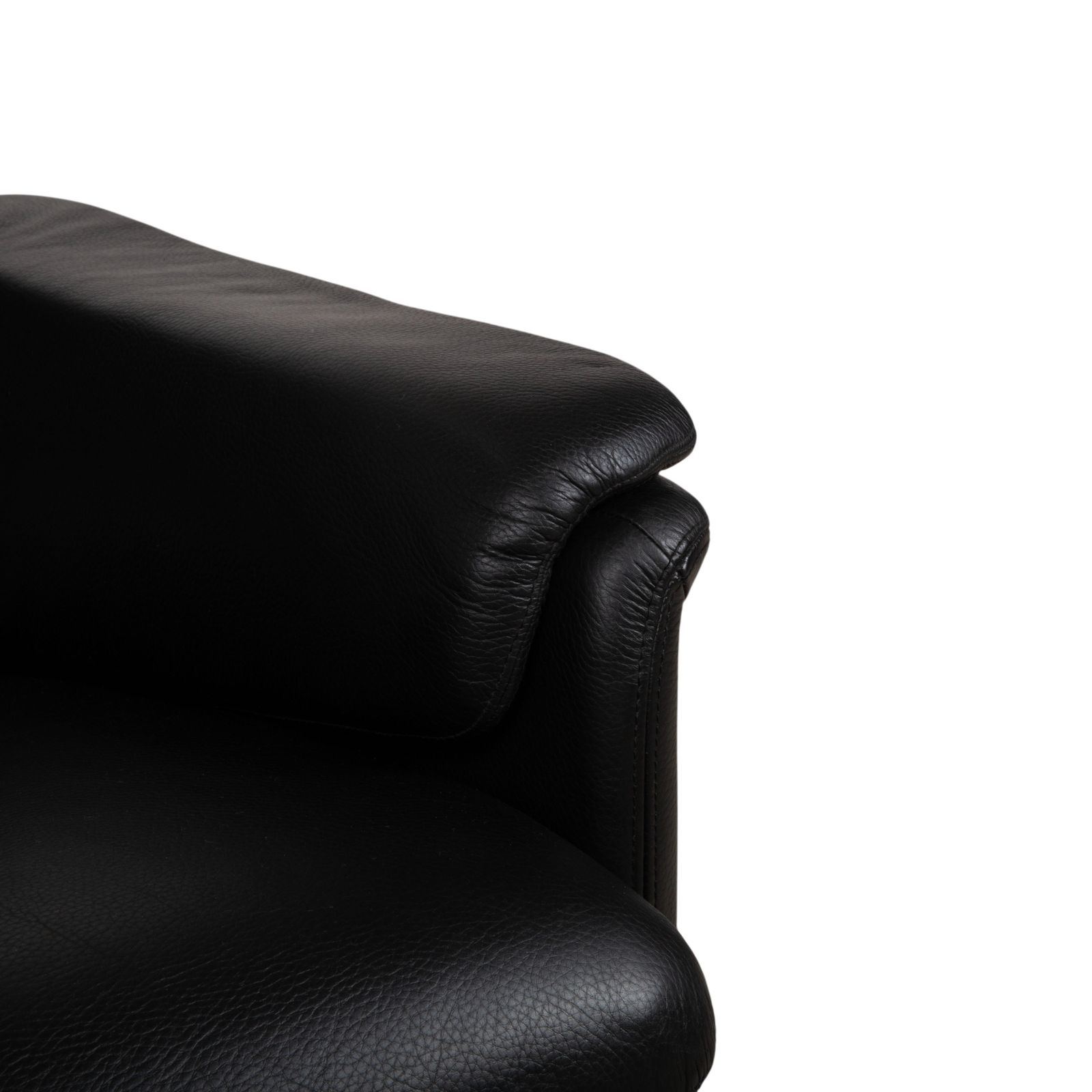 Fauteuil Erpo Lugano en cuir noir, fonction manuelle photo vintage