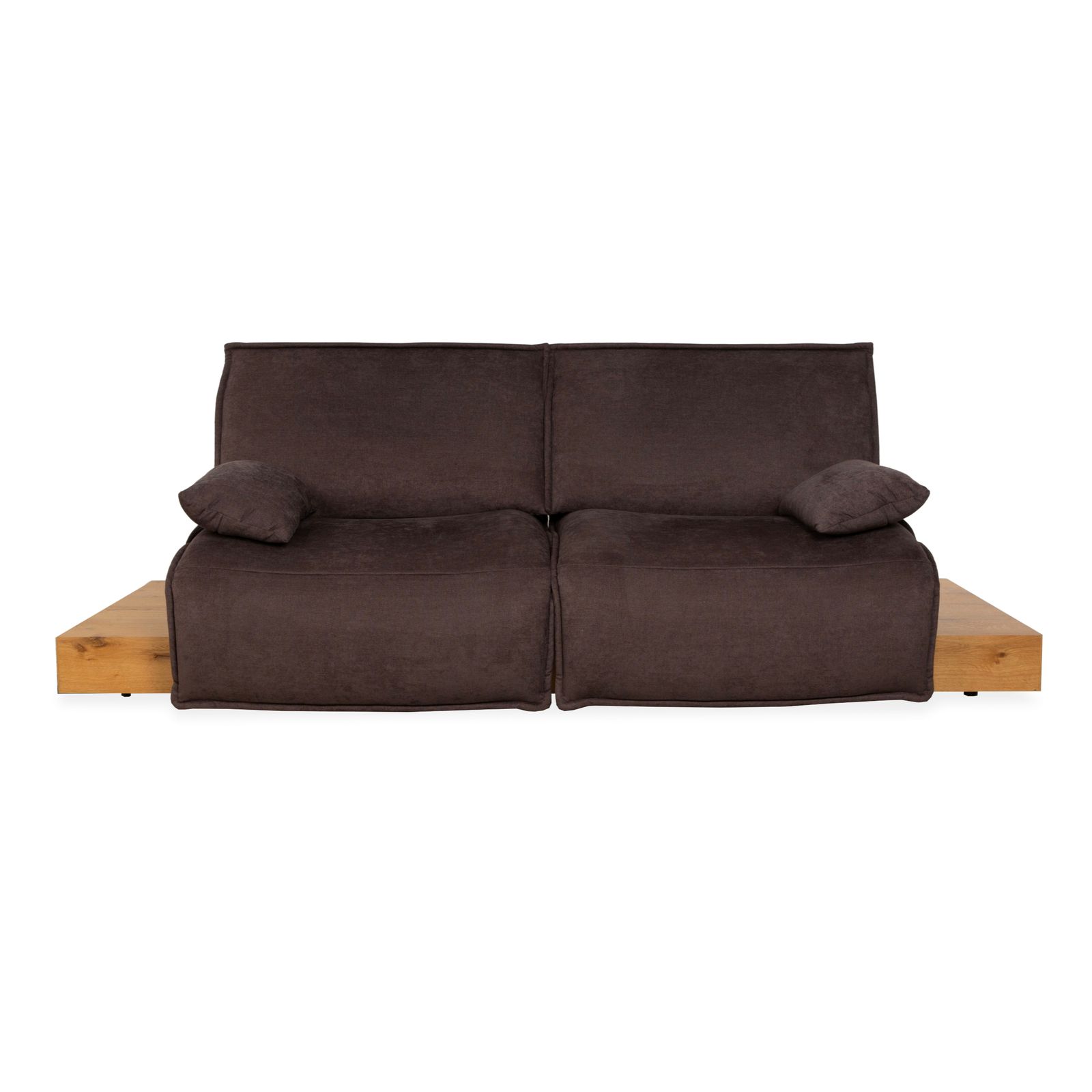 Canapé 2 places Koinor Free Motion Edit en tissu et bois, fonction électrique, brun