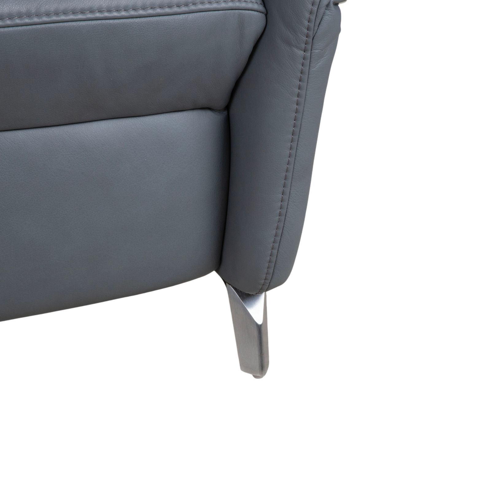 photo furniture Canapé 2 places Himolla 1065 en cuir bleu-gris, fonction électrique