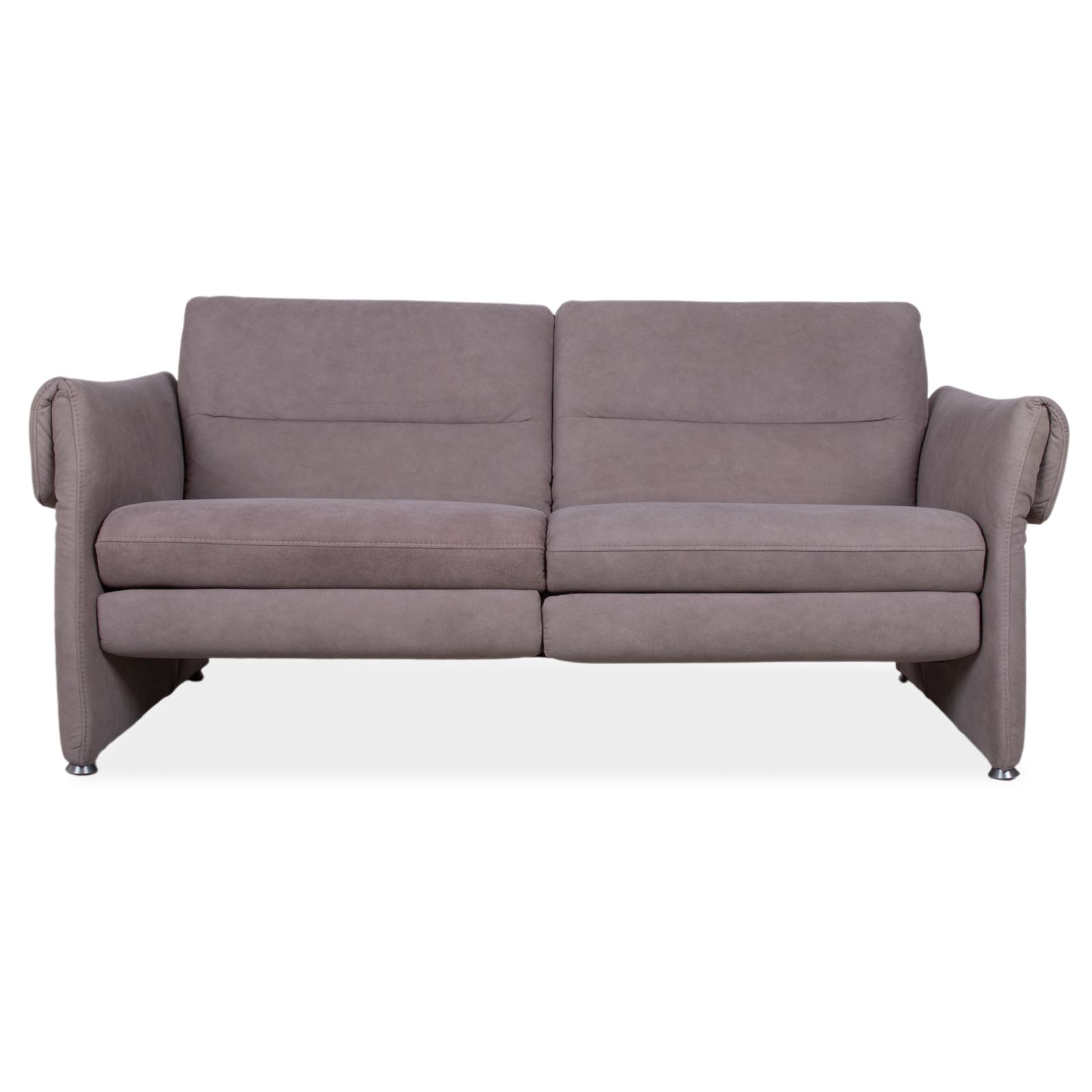 Canapé 2 places Himolla en tissu gris-bleu, fonction relax manuelle