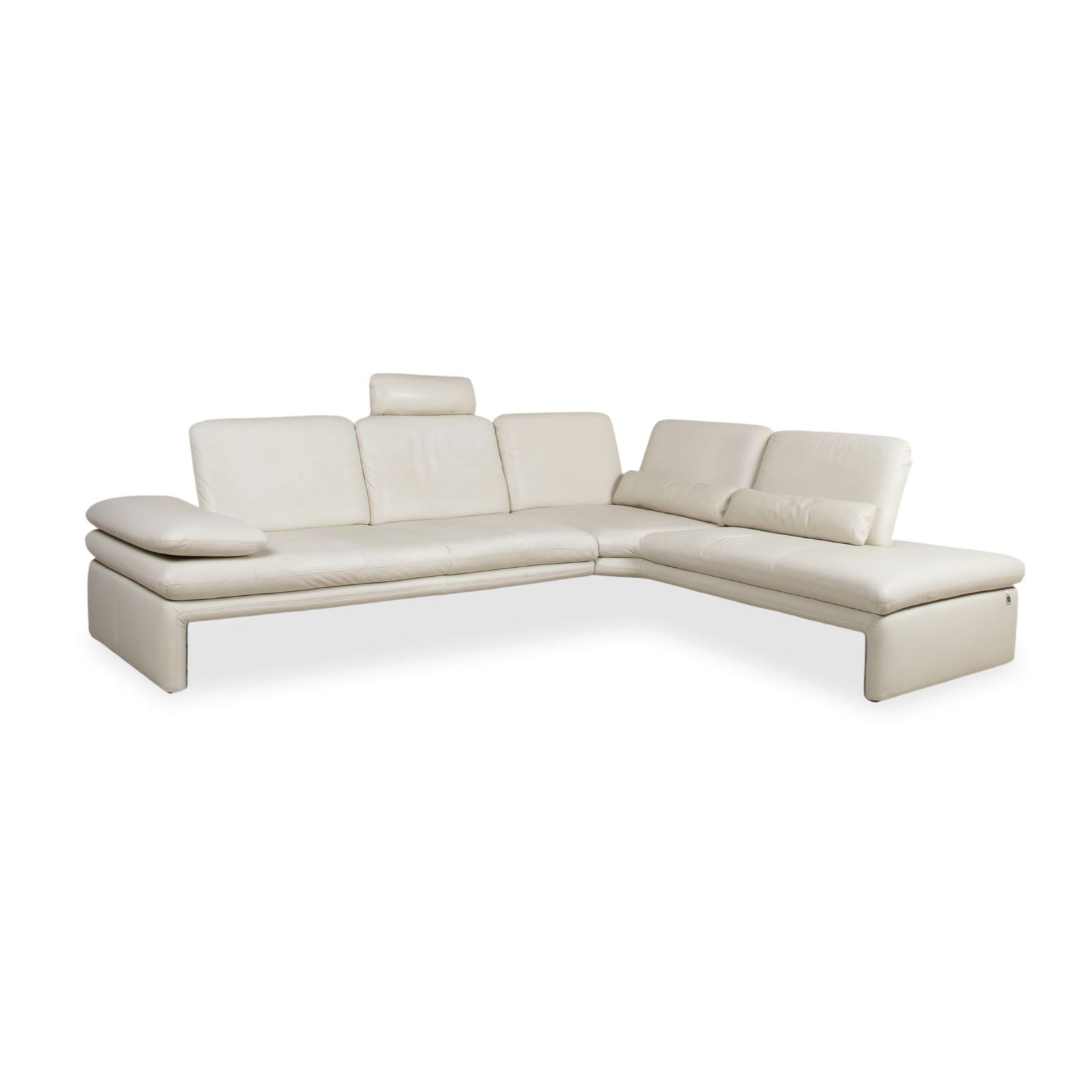 Willi Schillig Leather Corner Sofa Cream Beige Manual Function photo for sale