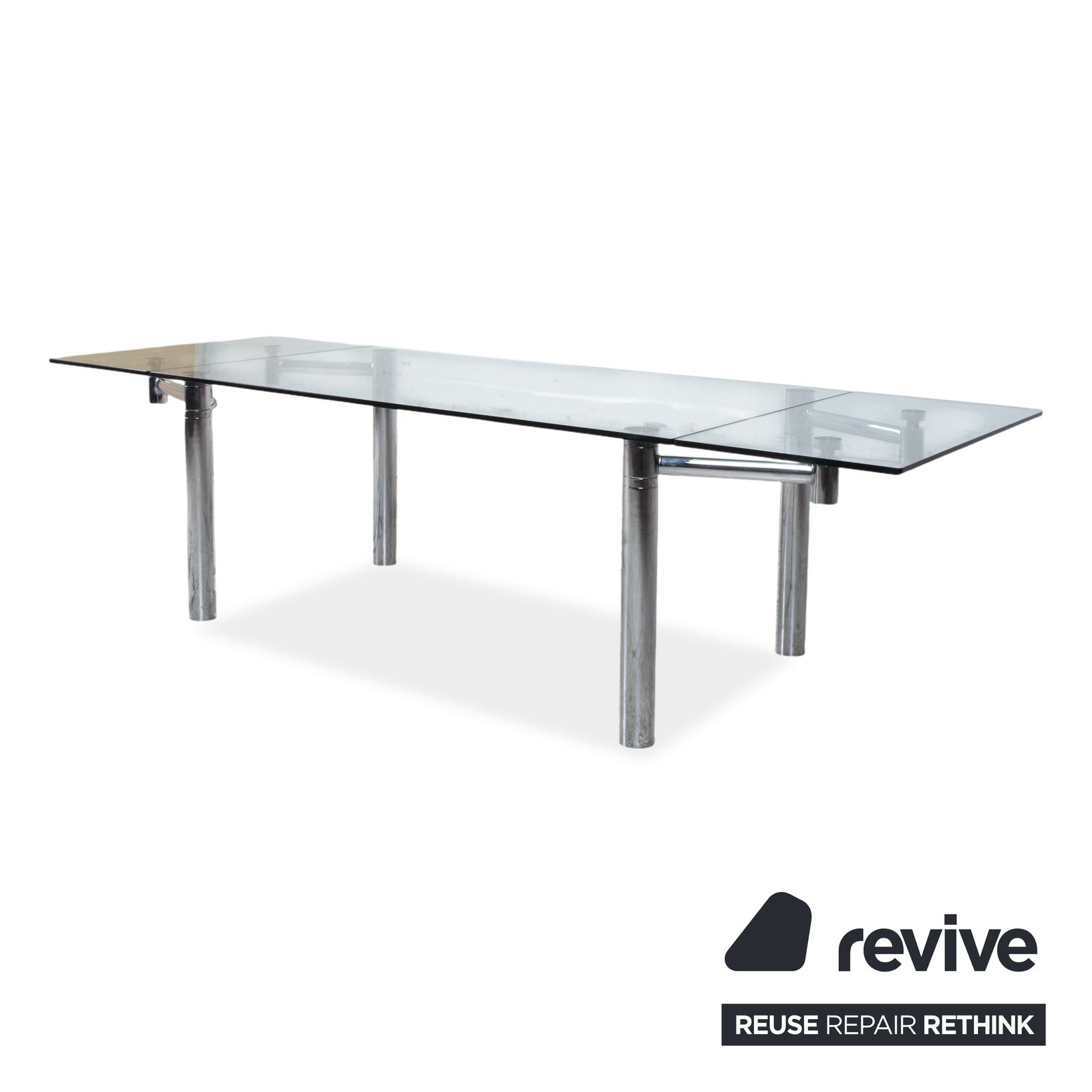 Table à manger extensible Draenert Casanova en verre, argentée photo 2570.0