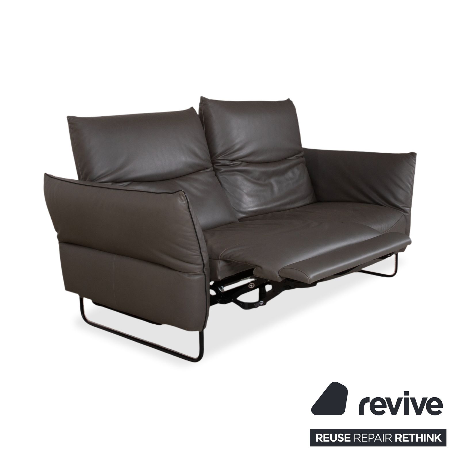 Comfort Republic Leather Two Seater Anthracite Grey Sofa With Electric Function photo 781.0
