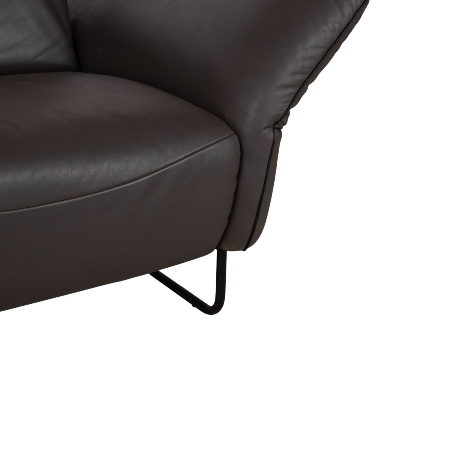 photo furniture Comfort Republic Leather Two Seater Anthracite Grey Sofa With Electric Function