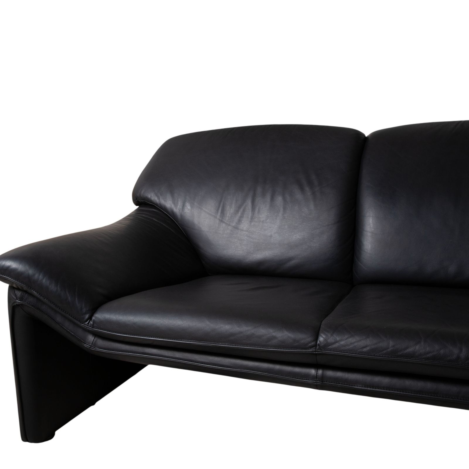 Canapé design 2 places Lauser Atlanta en cuir noir photo for sale