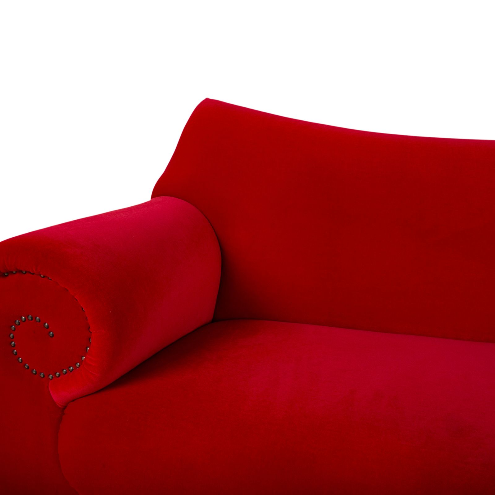 Bretz Gaudi Velvet Fabric Three Seater Red Sofa photo vinterior