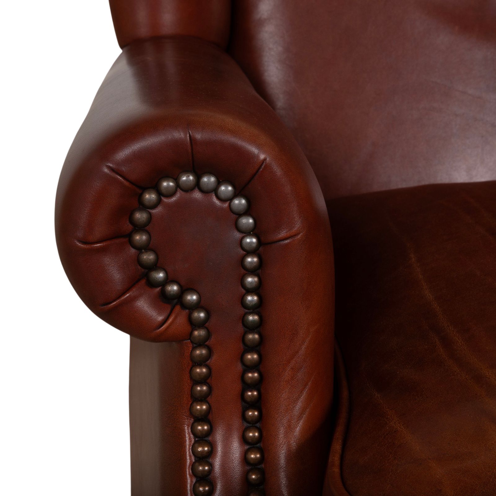 Chesterfield Leather Armchair Brown Cognac Vintage photo 1005.0