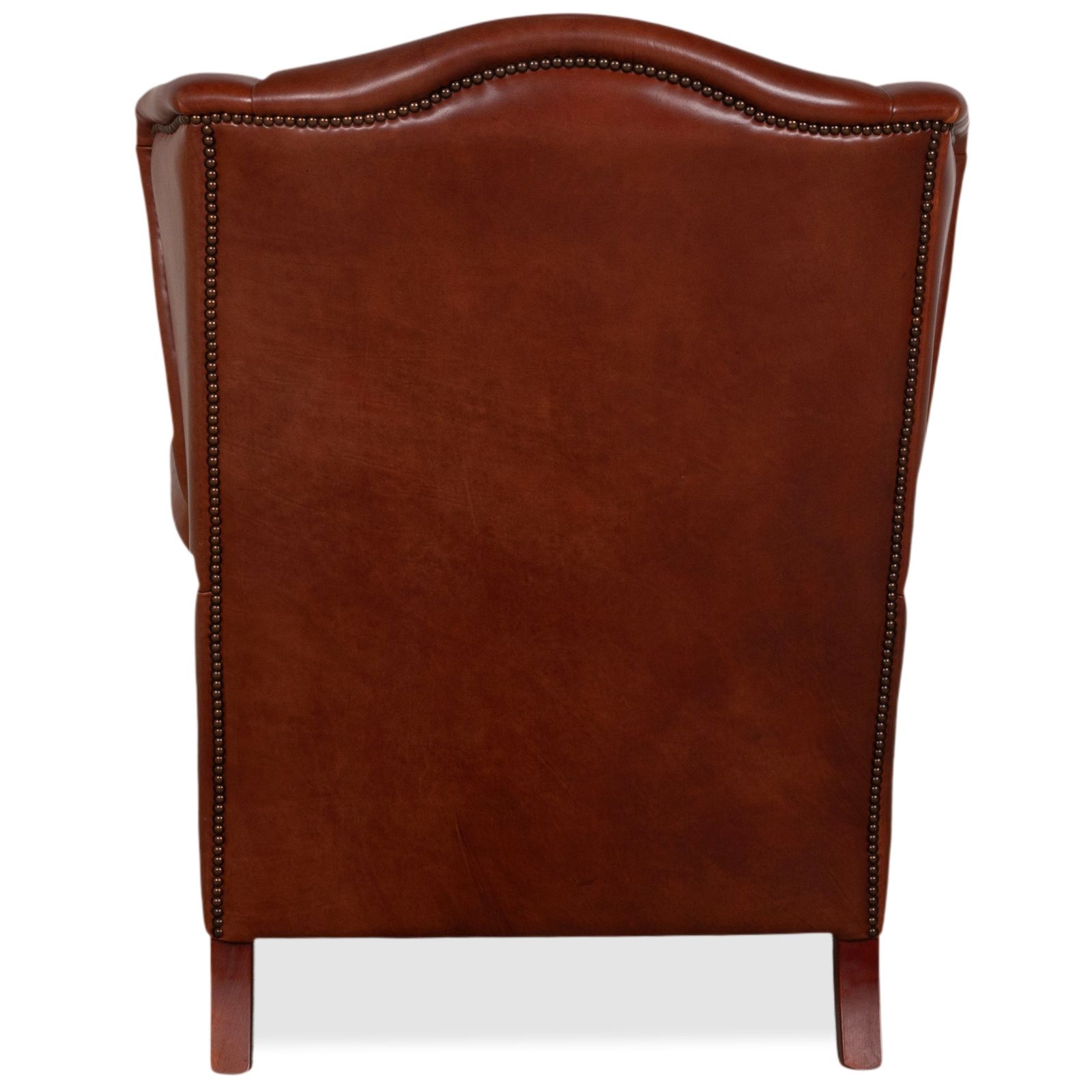 Furniture Chesterfield Leather Armchair Brown Cognac Vintage photo