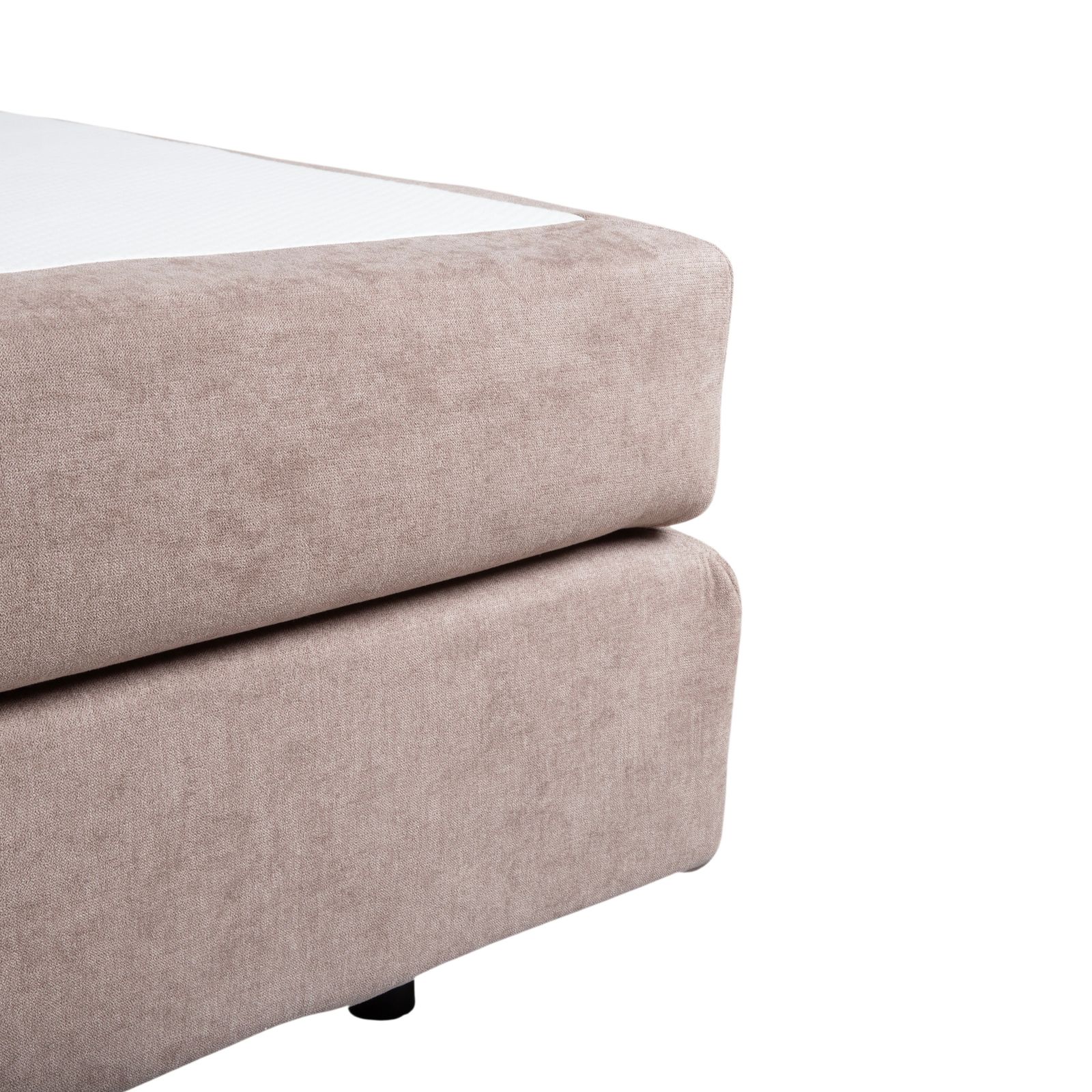 Lit à sommier tapissier Dayco Avalon en tissu gris beige photo for sale