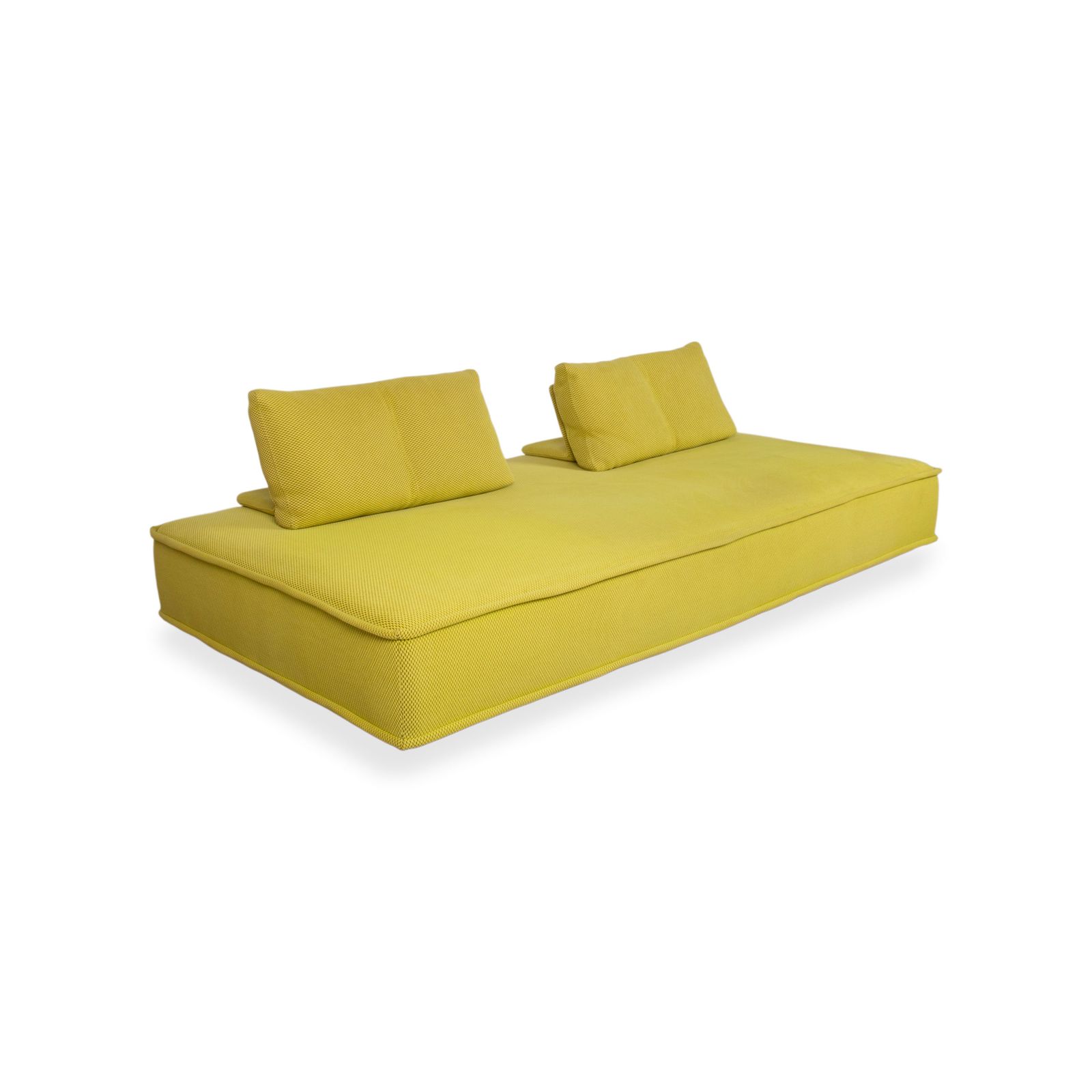 Canapé Roche Bobois Escapade 3 places en tissu jaune-vert photo for sale
