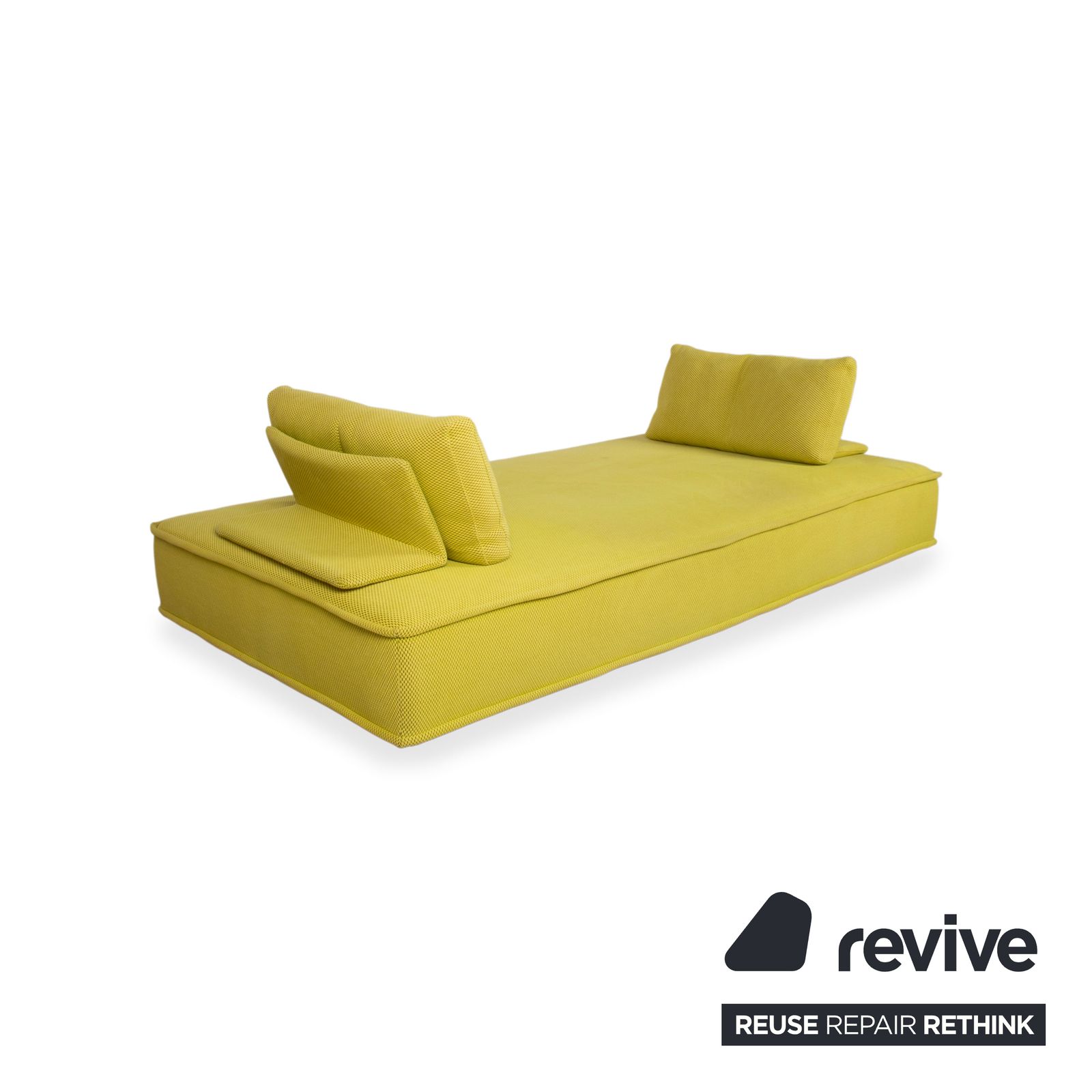 Canapé Roche Bobois Escapade 3 places en tissu jaune-vert photo vinterior