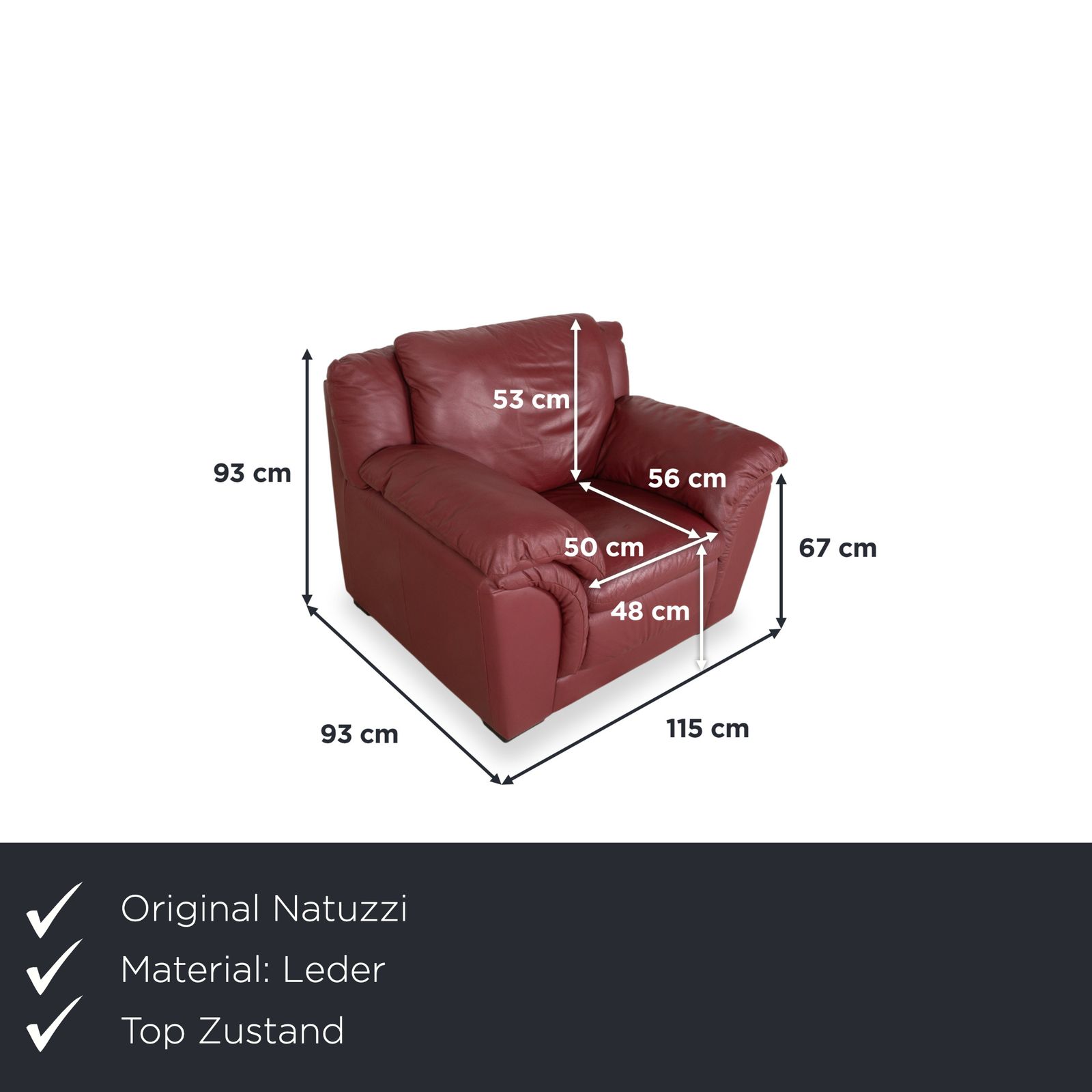 Fauteuil Natuzzi en cuir rouge photo furniture