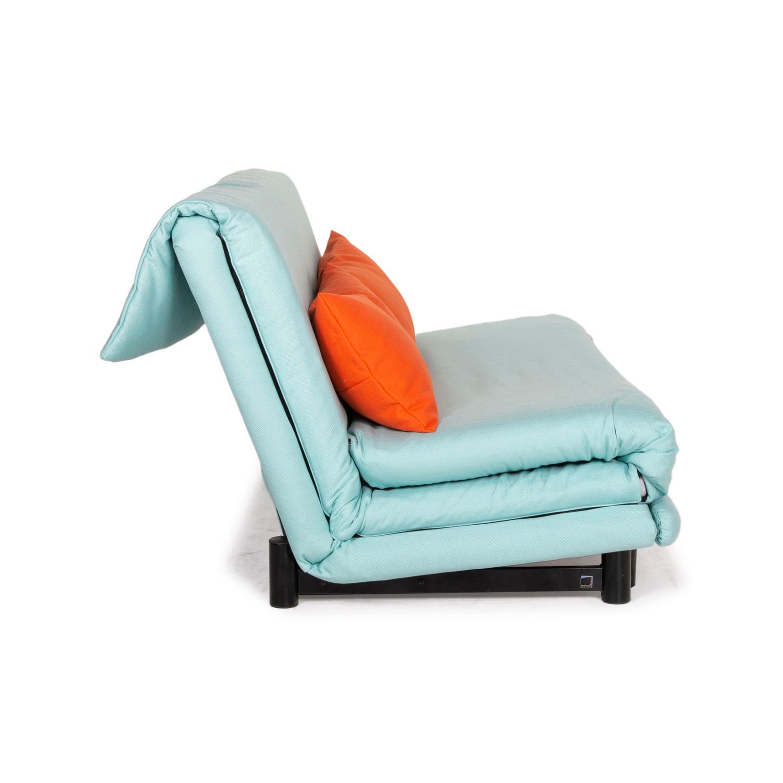 photo furniture Ligne Roset Multy Stof Bank Blauw Driezitter Slaapfunctie Nieuwe Bekleding