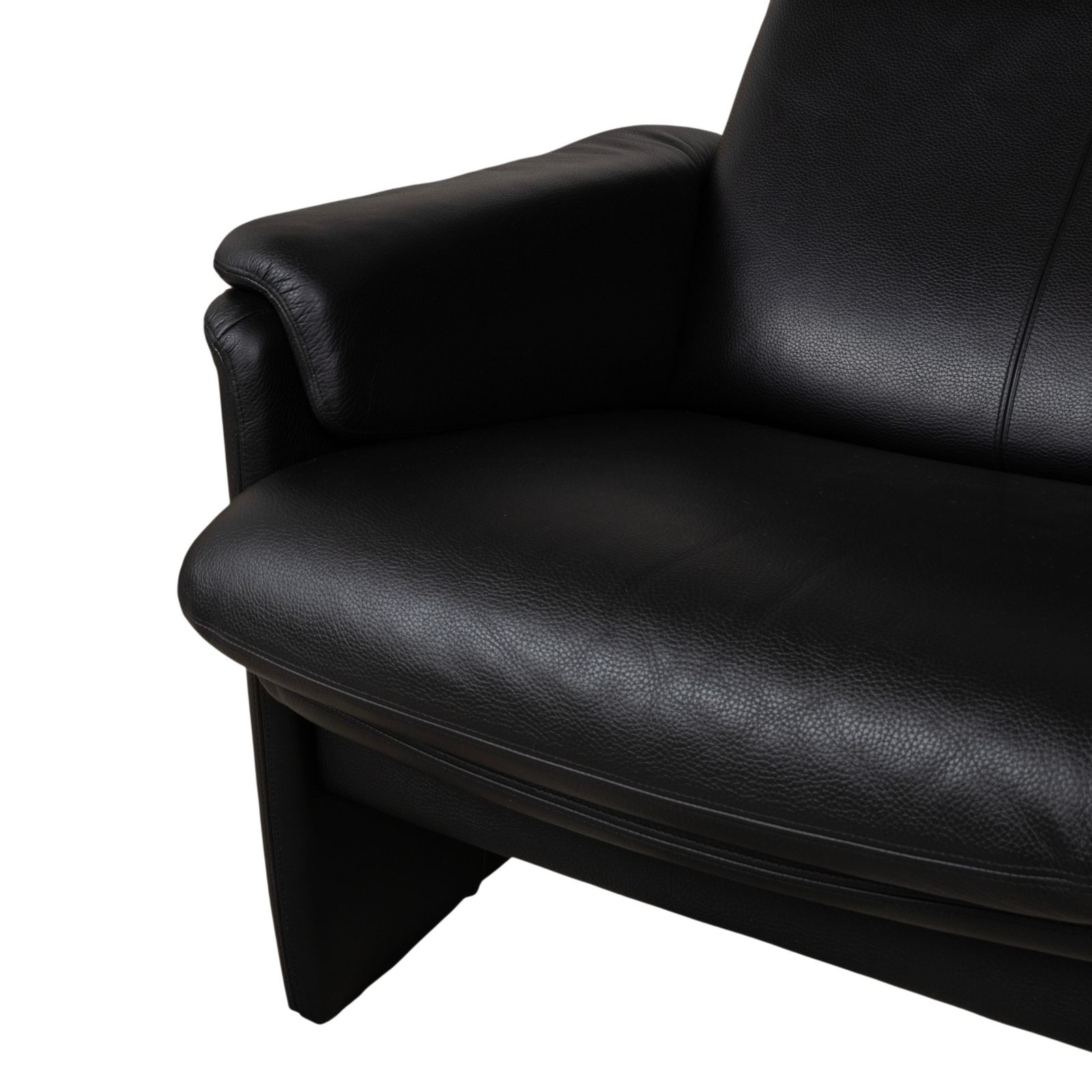 Erpo Lugano Leather Three Seater Black Manual Function Sofa photo vintage