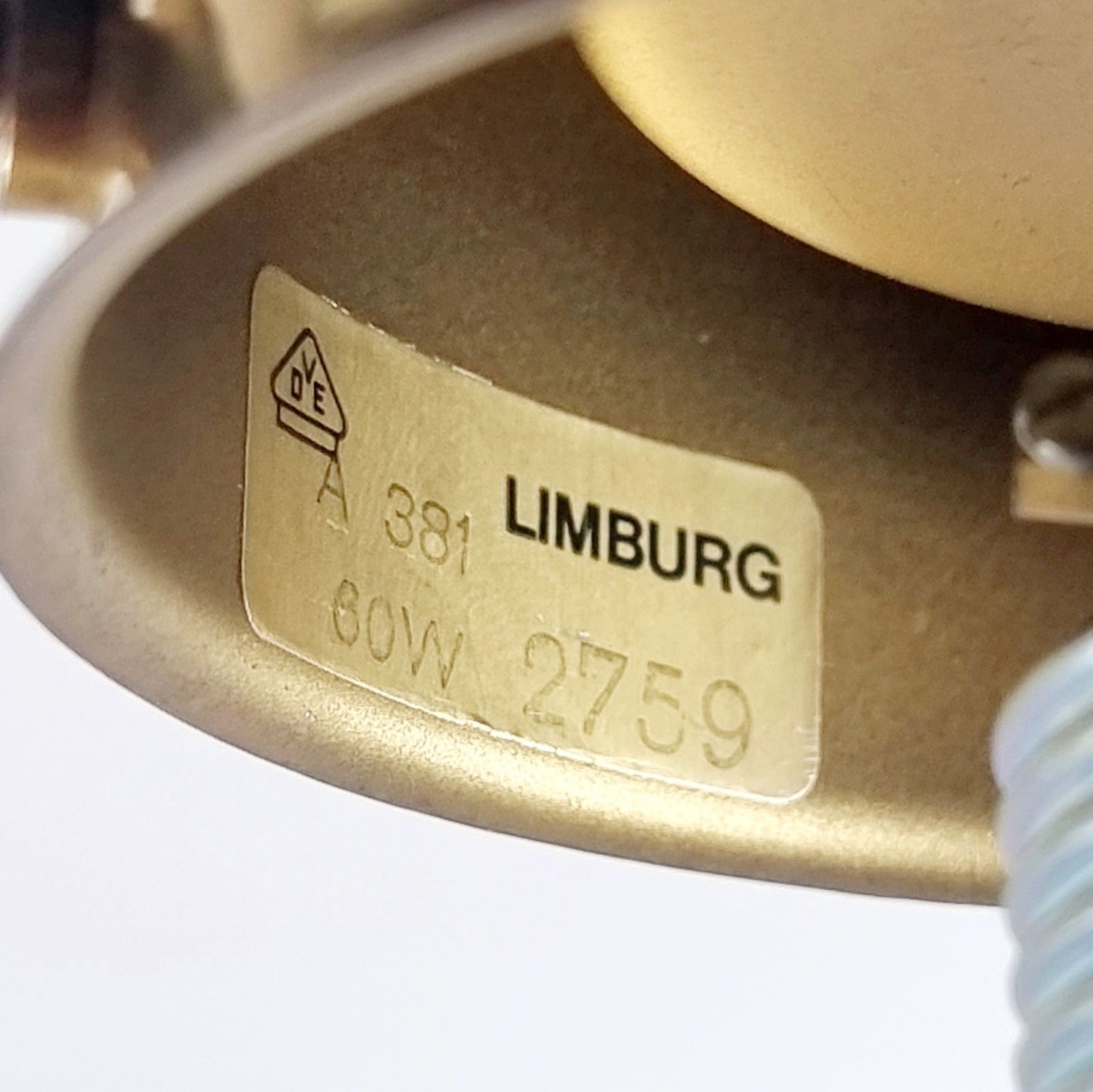Mid Century Glass Ceiling Light From Limburg, Germany, 1960s/1970s photo vintage