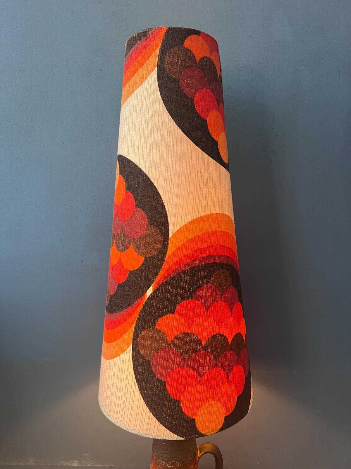 Vintage Oranje Keramieken West-Duits MCM Vloerlamp photo Verlichting