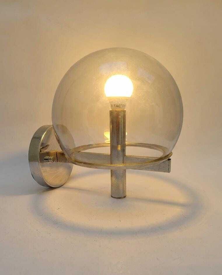 Gaetano Sciolari Vintage Space Age Design Chrome Sphere Wall Lamp