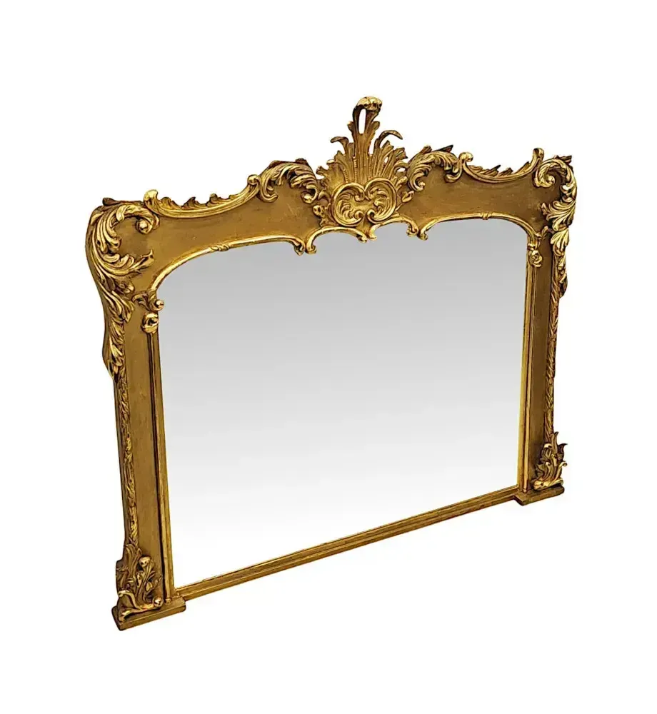 A Very Rare Early 19th Century Giltwood Overmantel Mirror photo furniture