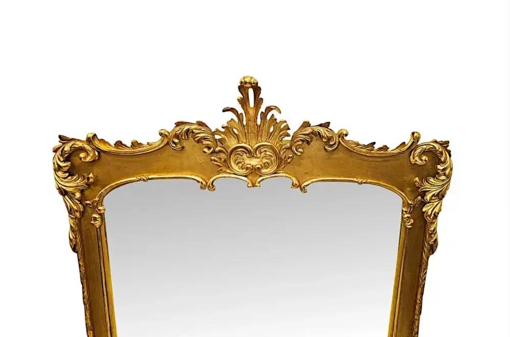 A Very Rare Early 19th Century Giltwood Overmantel Mirror photo for sale