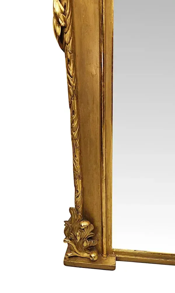 A Very Rare Early 19th Century Giltwood Overmantel Mirror photo vintage