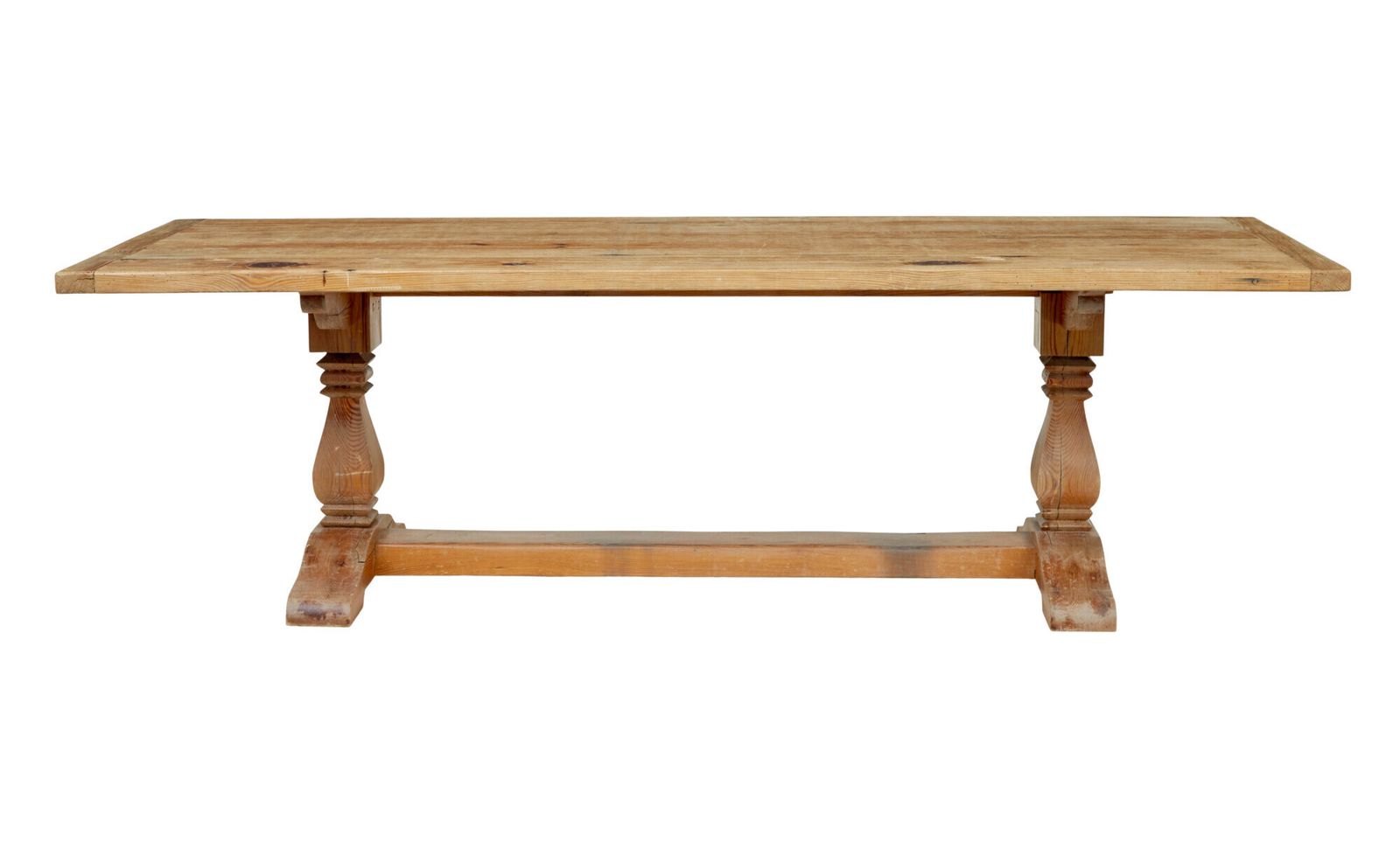 Meubels 19e-eeuwse gesneden grenen reftereettafel photo