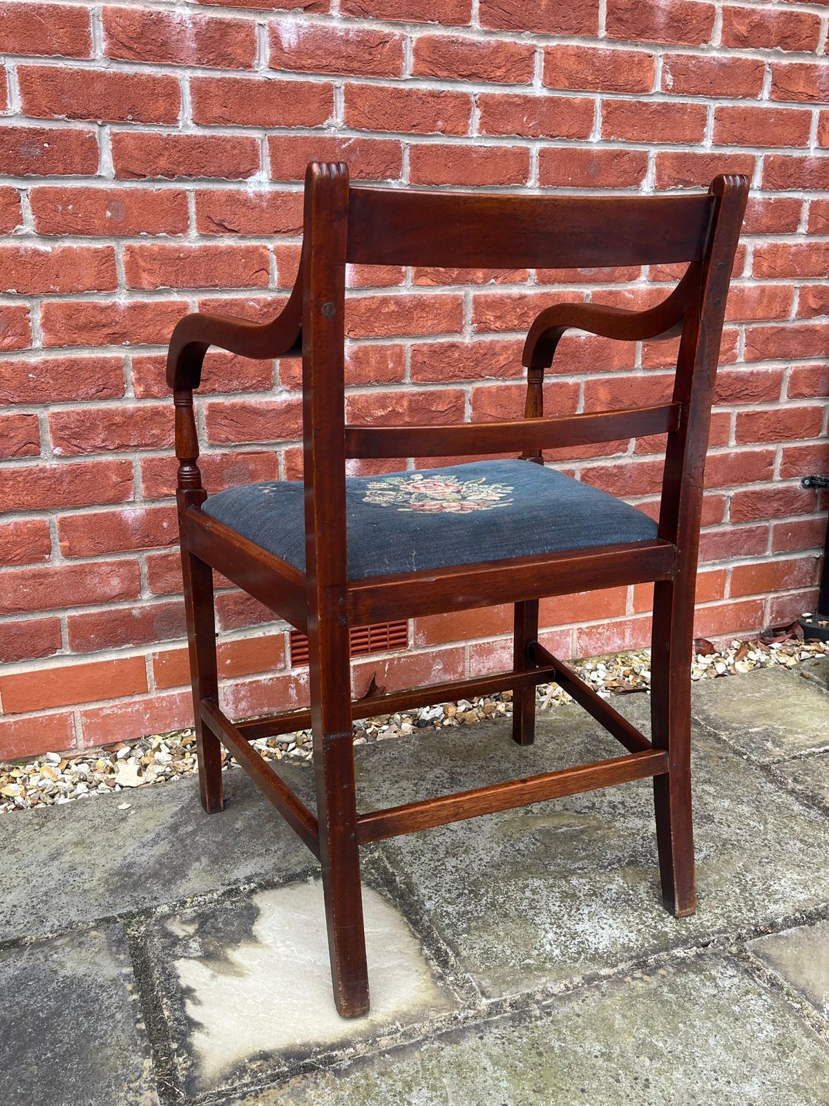 Georgian Armchair Carved Walnut, English Sheraton Period, Circa 1800 photo 840.0