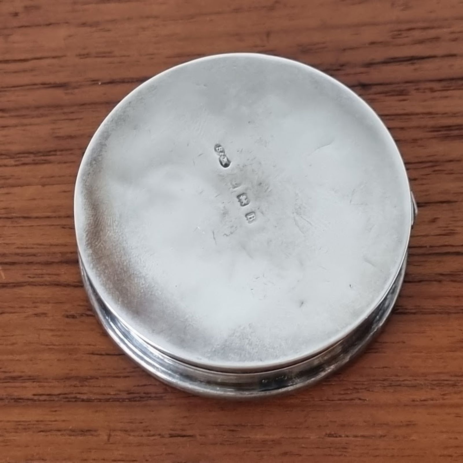 photo buy 1926 Sterling Zilver Email Zwaan Compact Spiegel van Sanders & Mackenzie